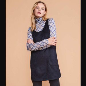 Lou & Grey sueded terry pocket dress in black